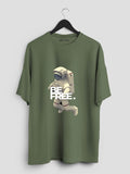 Oversized Be Free Green T-Shirt