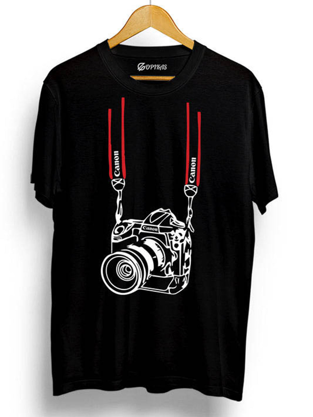 Stylish Camera Half Sleeve Cotton T Shirt