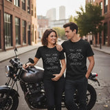 Black Biker T-shirt- You are my Universe