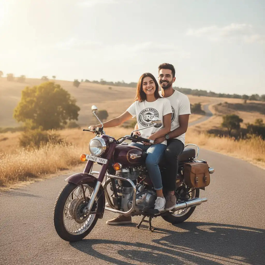 White Royal Enfield Rider T-Shirts