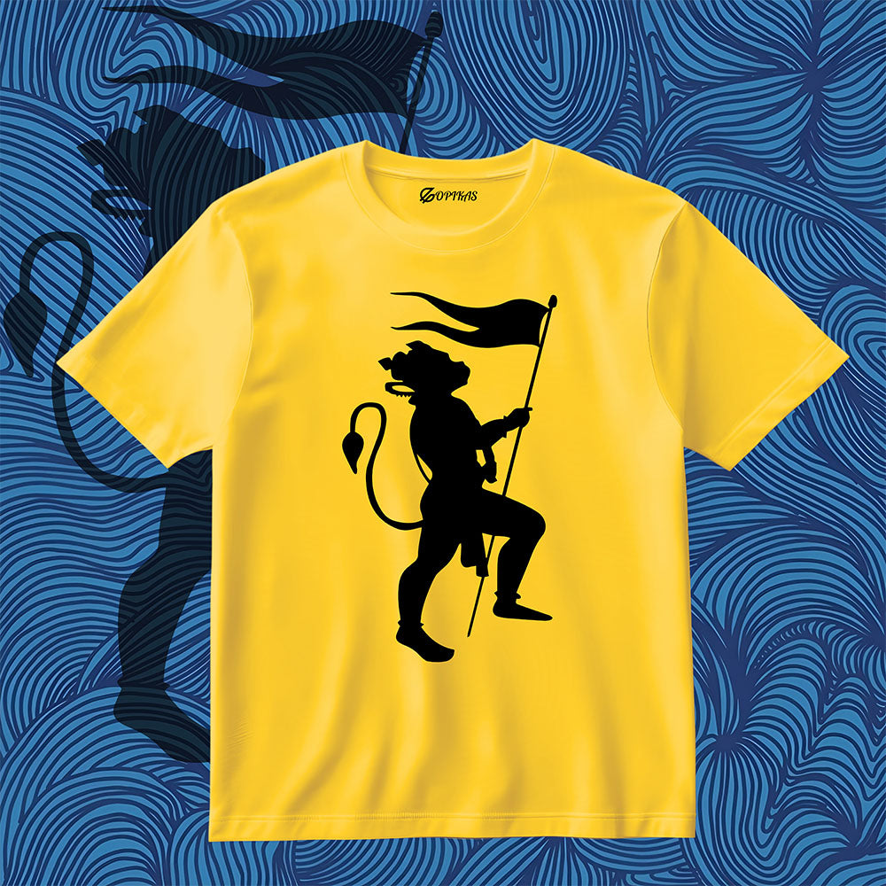 Hanuman Ji with Flag Yellow T-Shirt